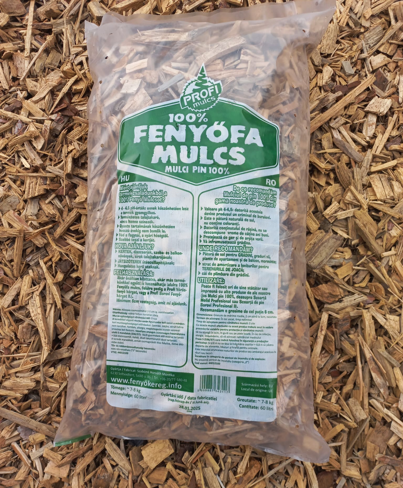 100% fenyőmulcs 4-6 cm, játszóterek alá is kiválló!
